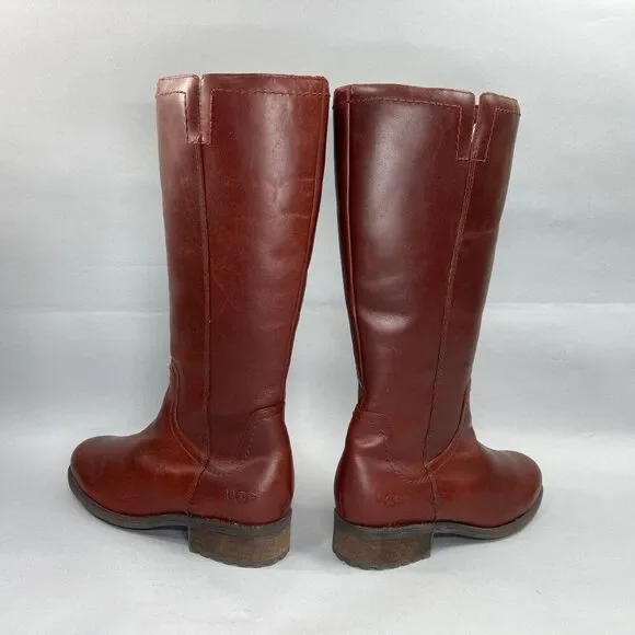 UGG Dahlen Stout Boots Women's Size 10 Tall Leather Fully Insulated Riding Boots - Picture 8 of 16